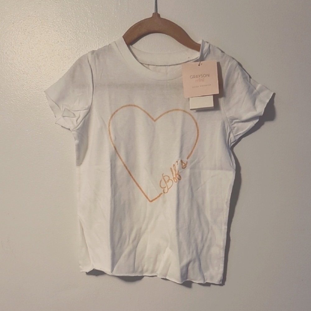 Kids White Tee with Heart Design